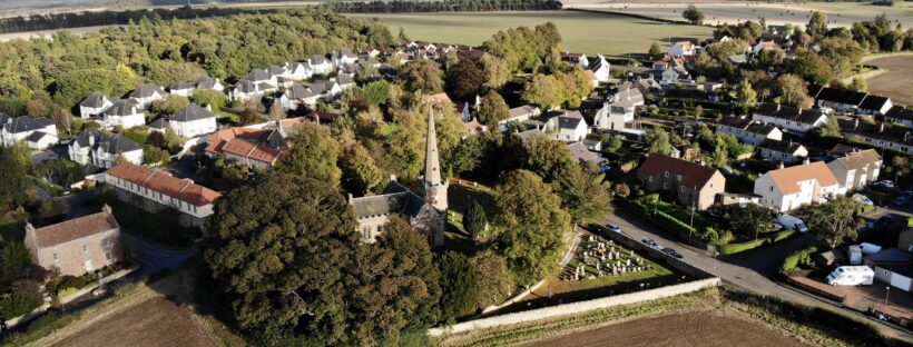 East Saltoun from the air