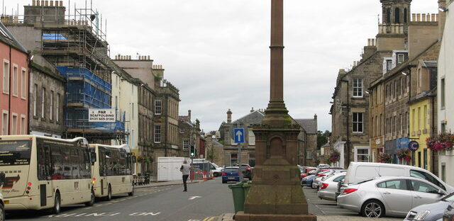 High Street (A6093) and Market Cross, Haddington
